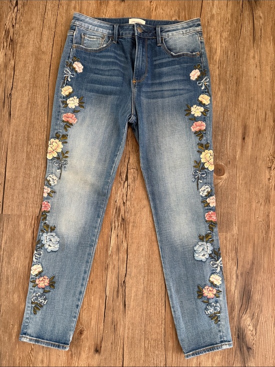 DRIFTWOOD Denim - DRIFTWOOD Jackie High Rise Jeans with Floral Side Embroidery